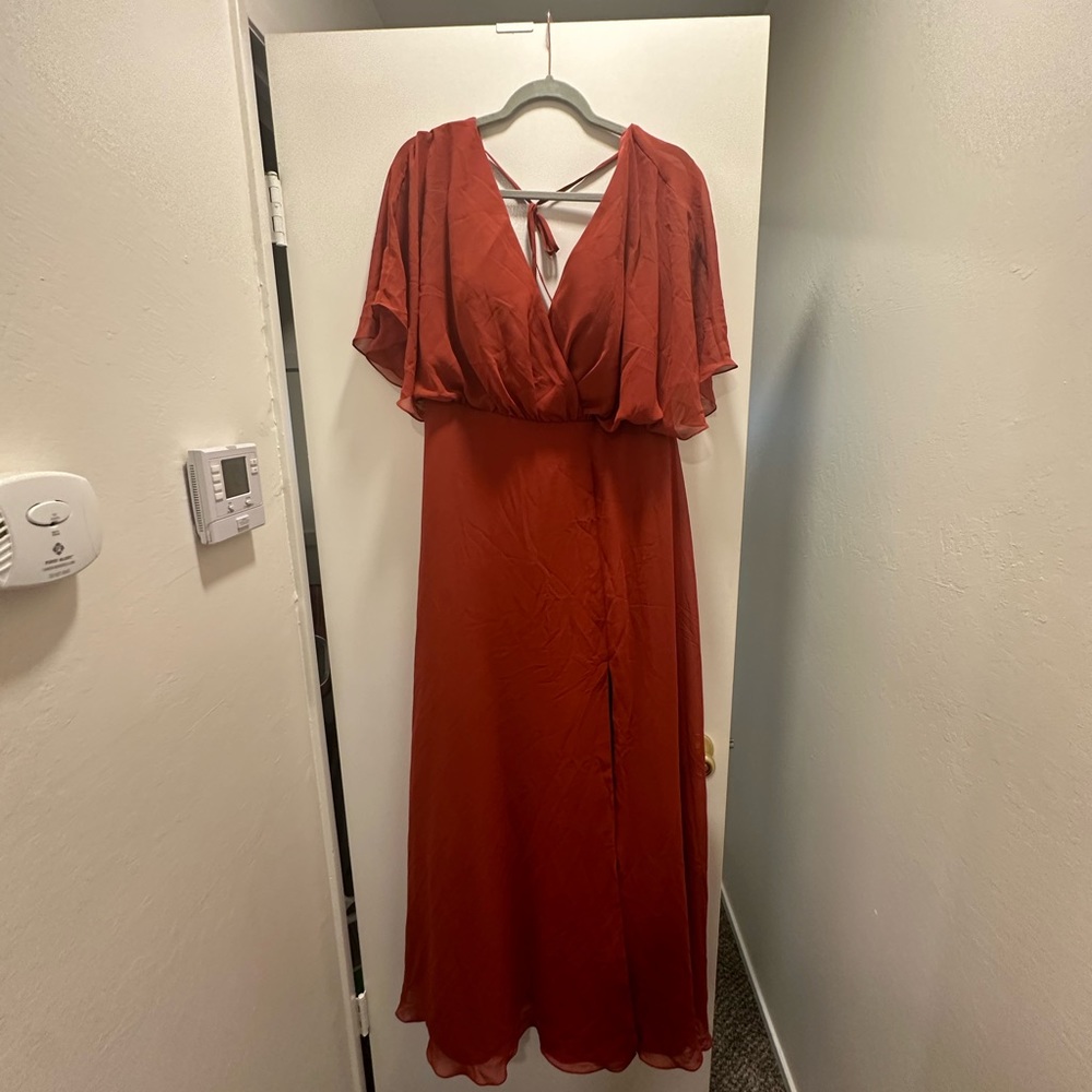 Rust bridesmaids dress